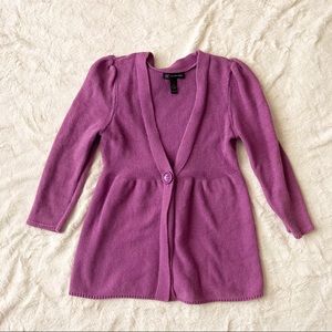 Violet babydoll knitted cardigan with button
